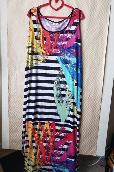 Avenue Dresses & Skirts - Striped rainbow freestyle maxi dress
